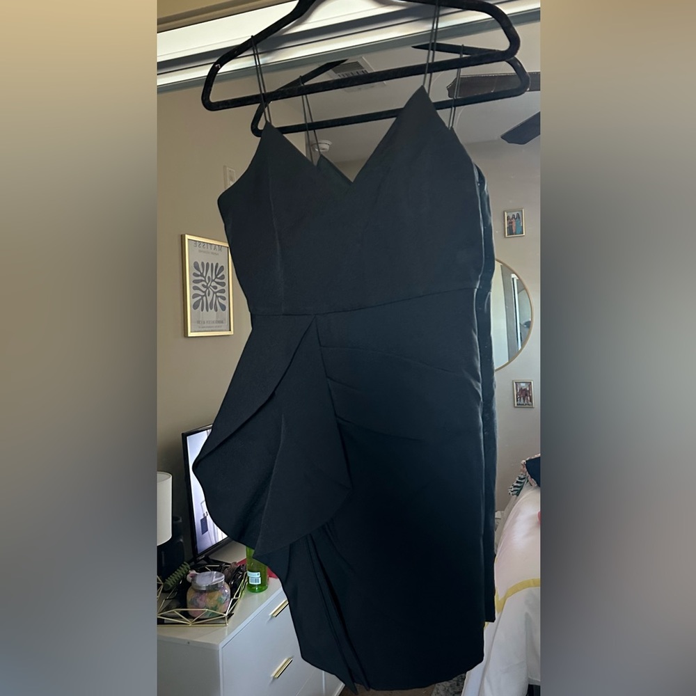 lulus black ruffle mini dress
